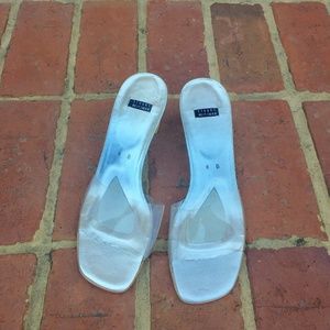Silver and Clear Stuart Weitzman sandals